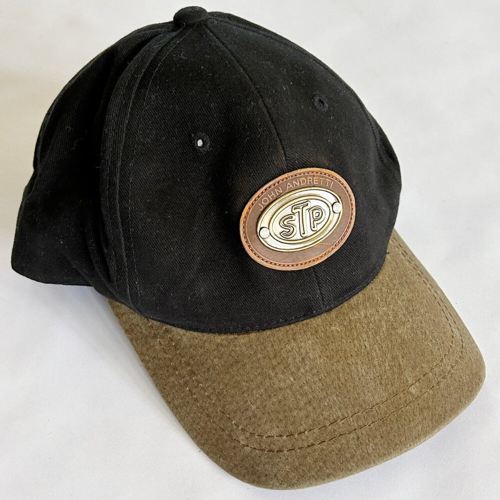 Vintage Petty Enterprises STP Racing Hat #43 John Andretti Metal/Leather Badge